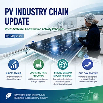 آخرین تحولات در زنجیره صنعت PV در می 2026: قیمت ها تثبیت می شود و فعالیت های ساخت و ساز افزایش می...